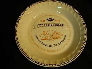 unusual McNess 75th Anniversary Deep Pie Plate 1983  