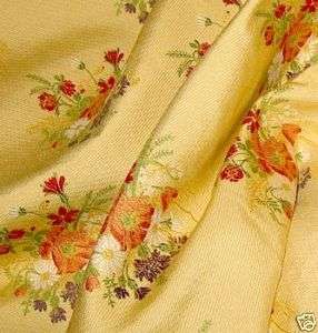 8y Italian Floral Embroidered Drapery Upholstery Fabric  