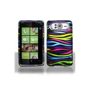  HTC T Mobile HD7 Graphic Case   Rainbow Zebra Cell Phones 