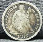 1875 CC SEATED LIBERTY DIME ★ VF VERY FINE ★ BELOW WREATH BOW 