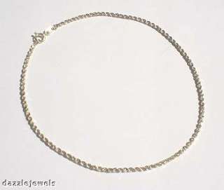 14K YELLOW GOLD THIN ROPE CHAIN ANKLE BRACELET JEWELRY  