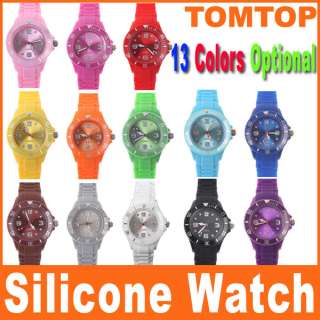 Classic Gel Stylish Silicon Ice Jelly Strap Unisex Wrist Watch Men 