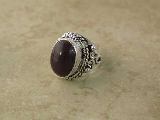 silver ring (size 6 )** **~~ Chocolate Onyx ~~ ** 