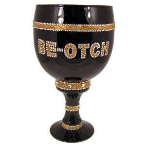  Licensed Bling Pimp Cup Stein Black Glass BEOTCH 