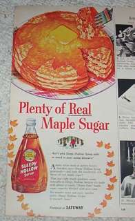 1953 Safeway Bel Air Peas & Sleepy Hollow syrup OLD AD  