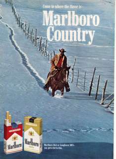 1969 Vintage Print AD MARLBORO COUNTRY Cowboy fresOW  