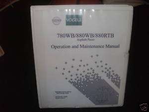 Vogele Pro Pav 780WB / 880WB / 880RTB o/m manual  