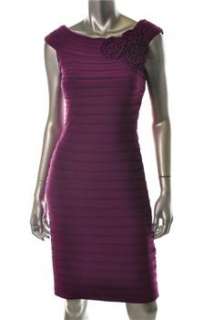 Adrianna Papell NEW Purple Versatile Dress Stretch Tiered 4  