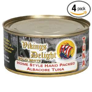 VIKINGs DELIGHT Tuna Homestyle Albacore, 6.0 Ounce Tins (Pack of 4 