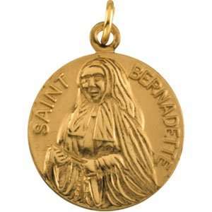  14k St. Bernadette Medal 18mm/14kt yellow gold Jewelry
