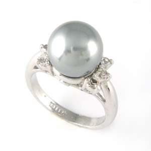 9cm Pearl Ring 18K GP use Swarovski Crystal 90710  