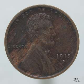 1915 D XF Lincoln Wheat Penny Cent US Coin  #10263102 98 
