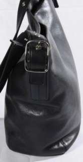   Leather Duffle Bucket Shoulder Bag Handbag Purse Silver Buckles 9186