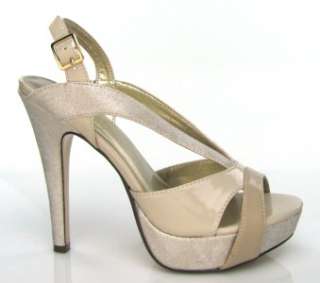 DELICIOUS REBATE S SAND BEIGE SLINGBACK PLATFORM SANDAL  