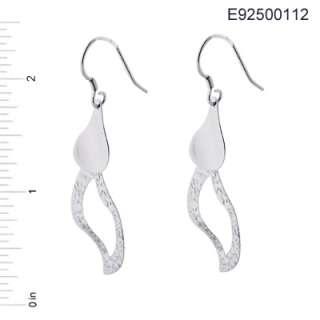 925 Sterling Silver Drop Earrings ~ Hoop Swirl or Leaf  