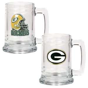  NFL Green Bay Packers 15oz. Glass Tankard with Helmet Logo 
