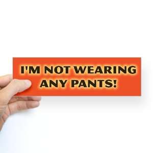  Im Not Wearing any Pants Funny Bumper Sticker by 