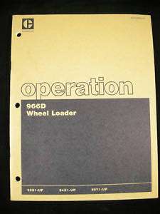 CATERPILLAR 966D Wheel Loader Operation Manual CAT  