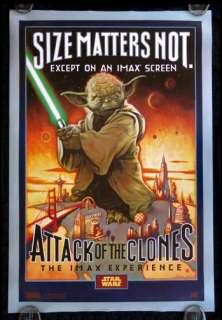 ATTACK OF THE CLONES * 1SH ORIG MOVIE POSTER IMAX YODA  