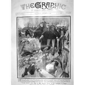  1909 KING ITALY RESCUING VICTIMS EARTHQUAKE REGGIO