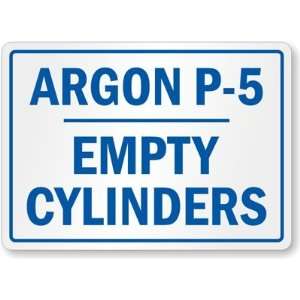  Argon P 5, Empty Cylinders Magnetic Sign, 5 x 3.5 