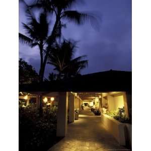  Hotel Hana Maui and Palm Trees at Dusk, Maui, Hawaii, USA 