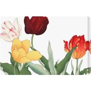 Japanese Watercolor, Yellow, Orange and Red Tulips AZV00510 arcylic 