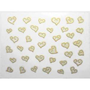  Gold Swirly Hearts Nail Stickers/Decals Beauty