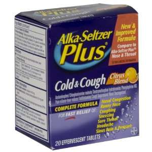 Alka Seltzer Plus Cold & Cough, Citrus Blend, Effervescent Tablets, 20 