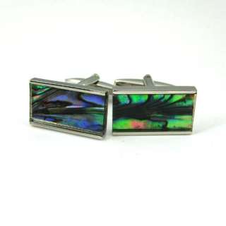 D838 New abalone shell silver cufflinks  