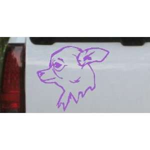 6in X 5.5in Purple    Chihuahua Animals Car Window Wall Laptop Decal 