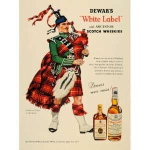  1957 Ad Dewar White Label Ancestor Scotch Clan Bruce 