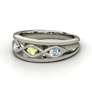  Triple Twist Ring, Sterling Silver Ring with Peridot 