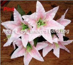   Artificial Silk Tiger Lily Head Flower Lot Wedding Party 2 Colors
