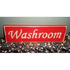 WASHROOM Shabby Country Chic Bath Restroom Primitive Wood Sign Plaque 