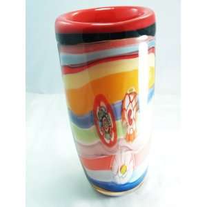   Design Glass   Artistic Selection   Huge Rainbow Millefiori Art Vase