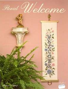 Floral Welcome Banner Counted Cross Stitch Pattern  