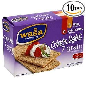 Wasa Crisp n Light 7 Grain, 4.9 Ounce Boxes (Pack of 10)  