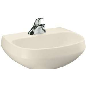   47 Wellworth Lavatory Basin with Single Hole Faucet Drilling, Almond