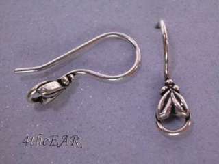 Earring French HOOK Sterling Silver Blossom pair  