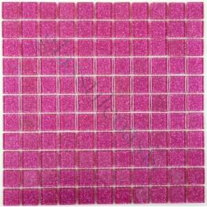  Hot Pink 1 x 1 Pink Crystile Solids Glossy Glass Tile 