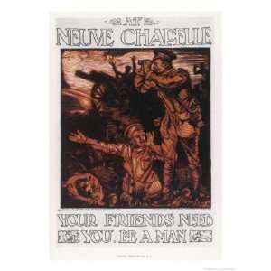 Your Friends Need You, be a Man Giclee Poster Print by Frank Brangwyn 