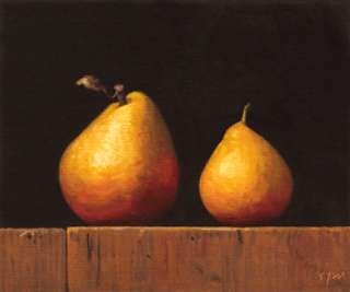 Two Golden Pears Original oil painting by Abbey Ryan  