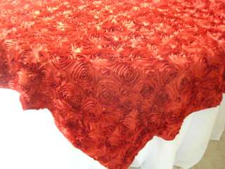   72 PERSIMMON satin ribbon rosette overlay Wedding Cake table EXQUISITE