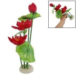  Como Green Red Lotus Flower Plastic Water Plant for 