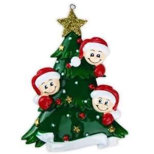   Tree With 3 Faces Personalized Christmas Ornament