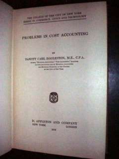 CCNY 1918 Cost Accounting, Business Text  
