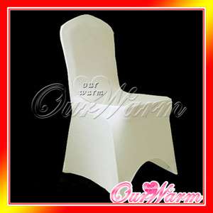 100 Ivory White Spandex Chair Cover Lycra Wedding Party  