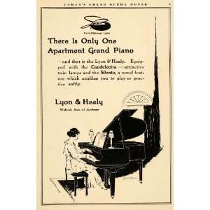 1920 Ad Lyon Healy Grand Piano Music Instrument Silento 