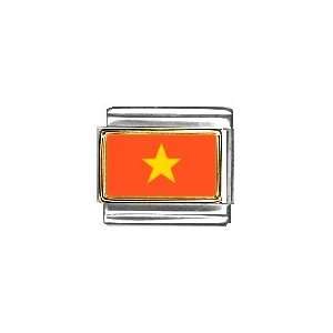  Vietnam Flag Italian Charm Bracelet Link Jewelry